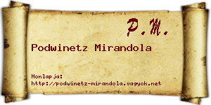 Podwinetz Mirandola névjegykártya